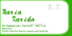 maria kariko business card